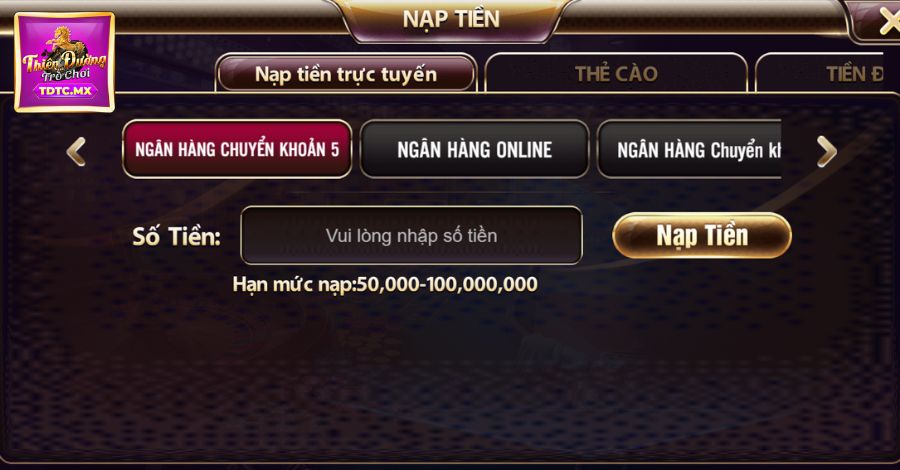 Nạp tiền trực tuyến