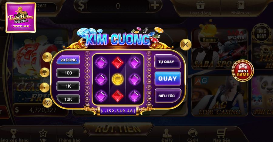 Slot Game Kim Cương với phần thưởng giá trị đang chờ đón bạn